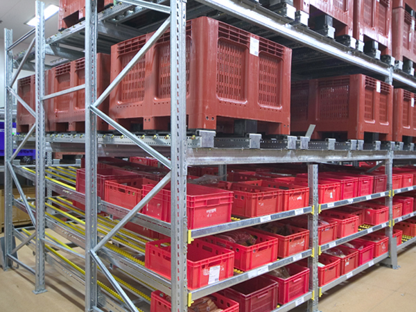 stockage dynamique bacs et caisse palettes